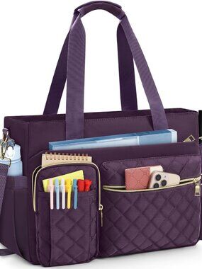 Teacher Tote Bag 15.6 inch Laptop Bag Work Bags for Women Nurse Tote Professiona